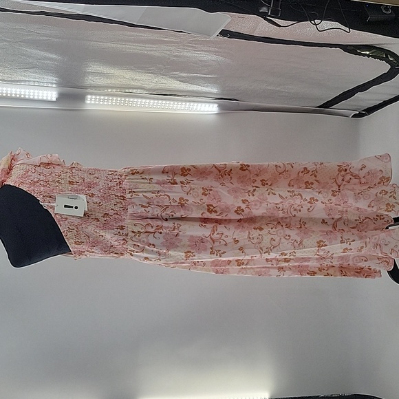 Elegant Pink Floral Hi Low One-Shoulder Dress NWT - Picture 14 of 16